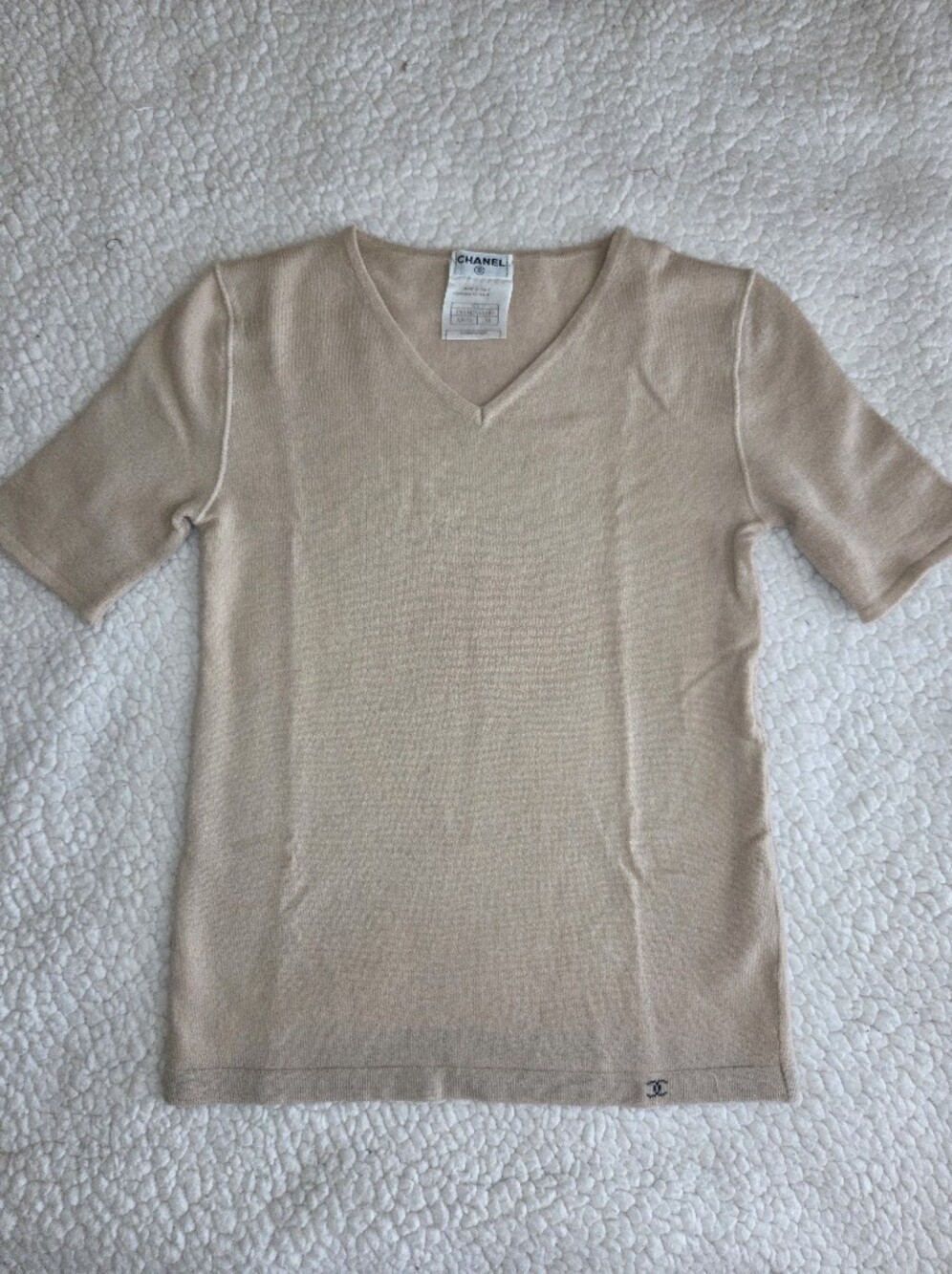Chanel Wool V Neck Tee XS